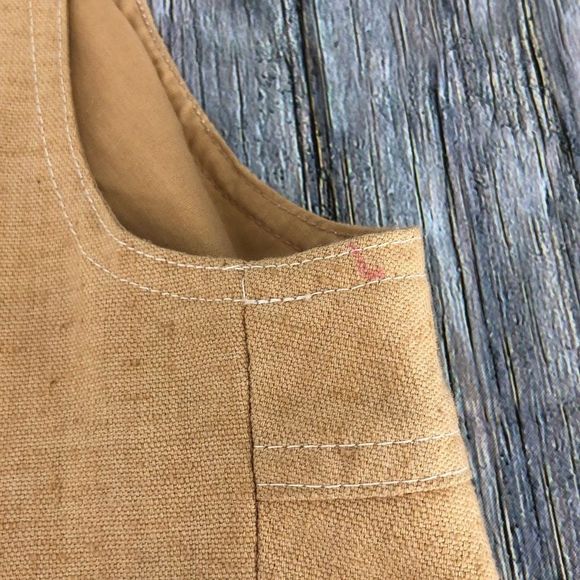 70’s Vintage Cropped The Strawberry Plant Camel Collarless Vest - Picture 7 of 9